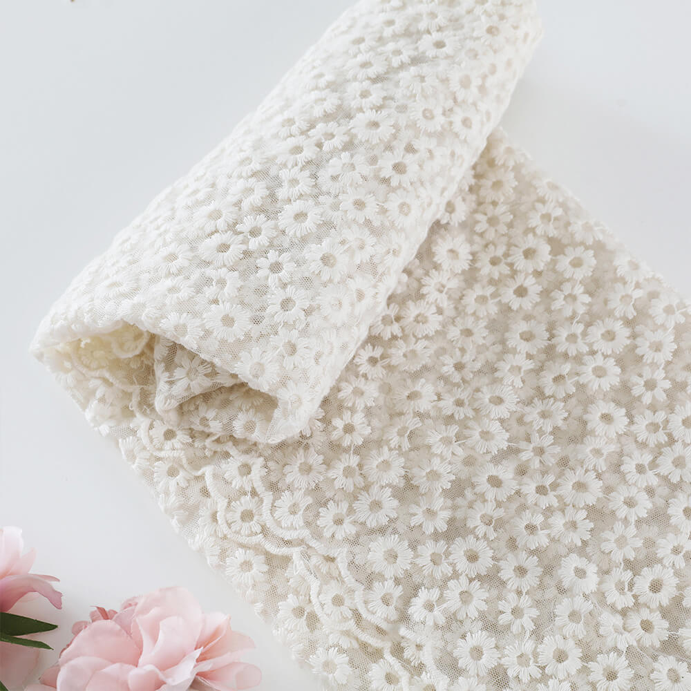 Embroidered Fabric Water Soluble Cotton Thread Cotton for Women's Wear 3